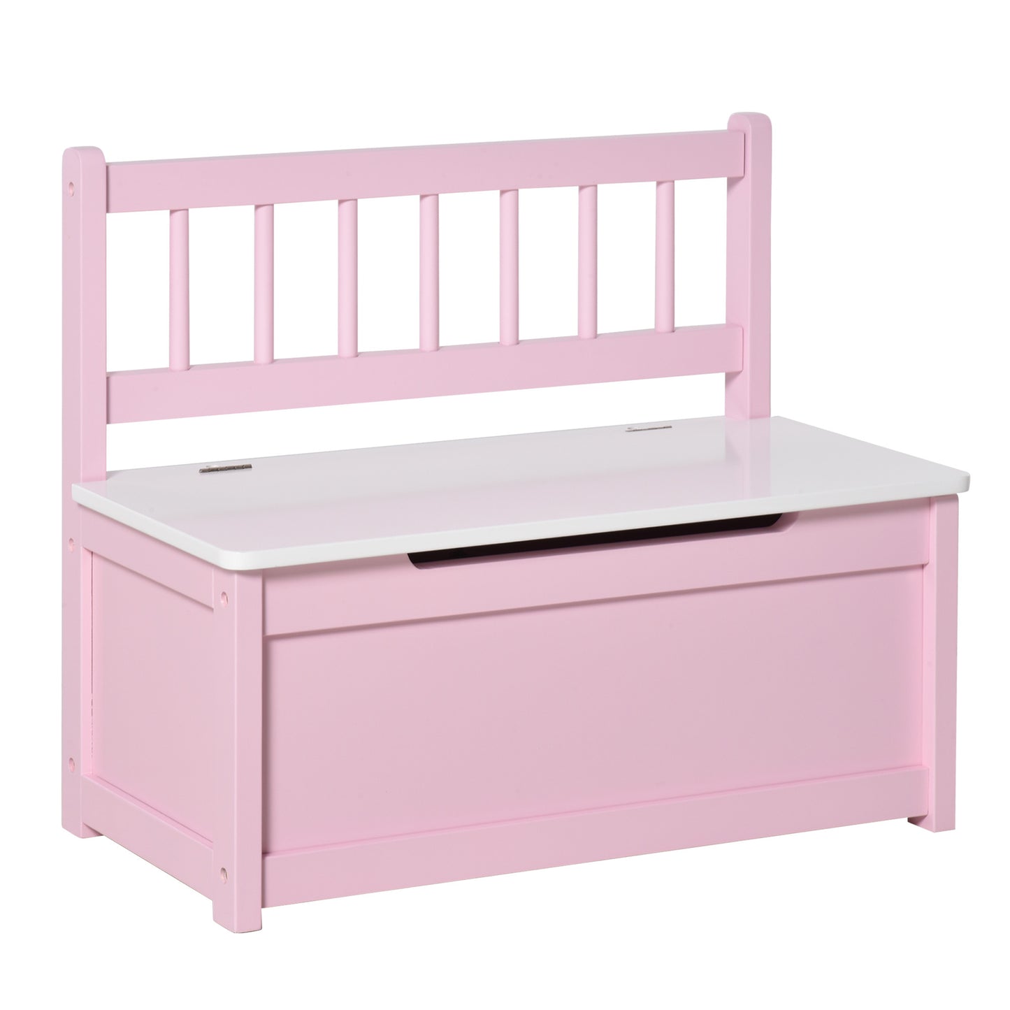 Toddler Toy Box Storage Bench with Large 27 L Interior, Kids Storage Bench Seat with Storage for Toddler Playroom Furniture, Kids Bedroom Furniture, Toy Organizer and Storage Bin Pink