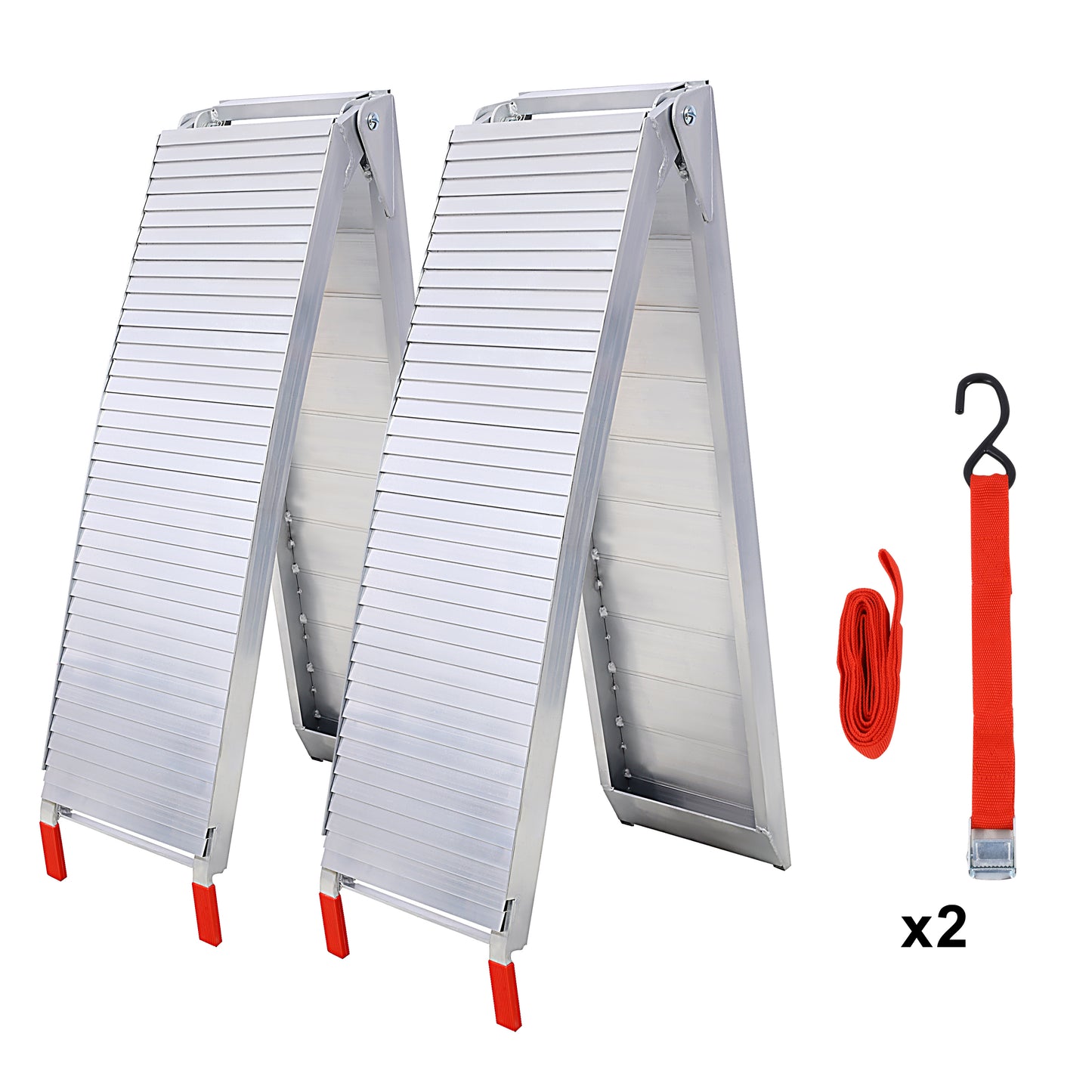 Truck Ramps, 80'x12' Portable Loading Ramps for Pickup Trucks 1500 LBS Capacity Aluminum Folding Ramps with Buckle for ATVs, Snowblower, Lawn Mowers, UTVs, Bike, 2PCS, SILVER