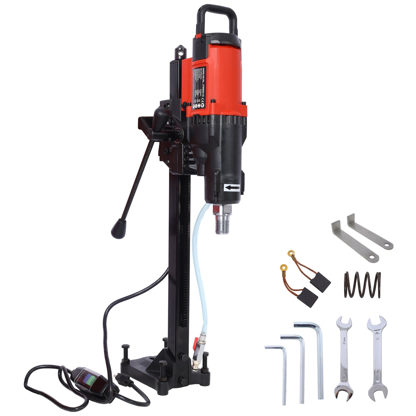 Diamond Core Drilling Machine, 9in Wet&Dry Concrete Core Drill Rig with Stand, 750RPM Speed,9in Drilling Diameter for Concrete Brick Block Stone, 3200W