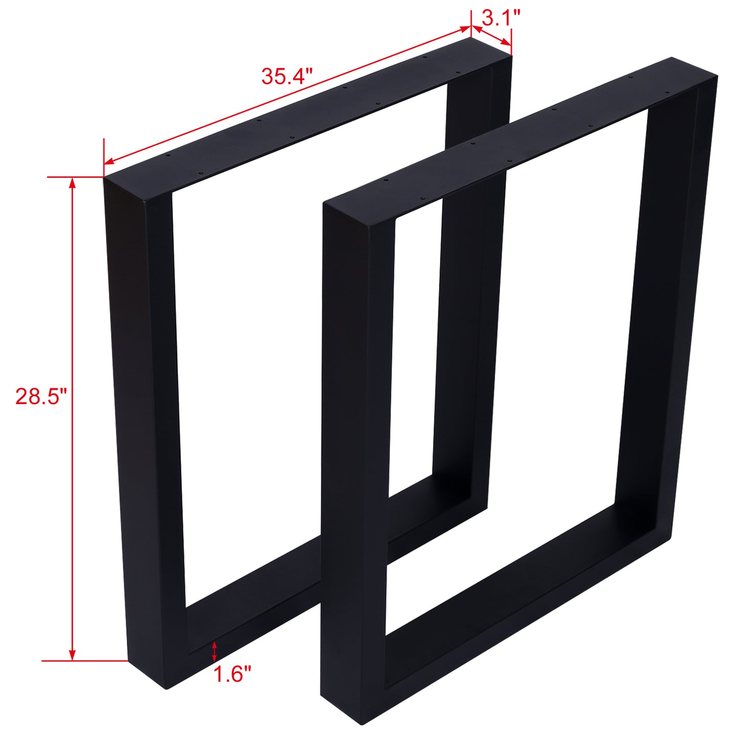Square Table Legs 28X 35' ,Wide Metal Table Legs , Heavy Duty Steel Desk Legs Table Leg Dining Table Legs Coffee Desk Leg, Set of 2