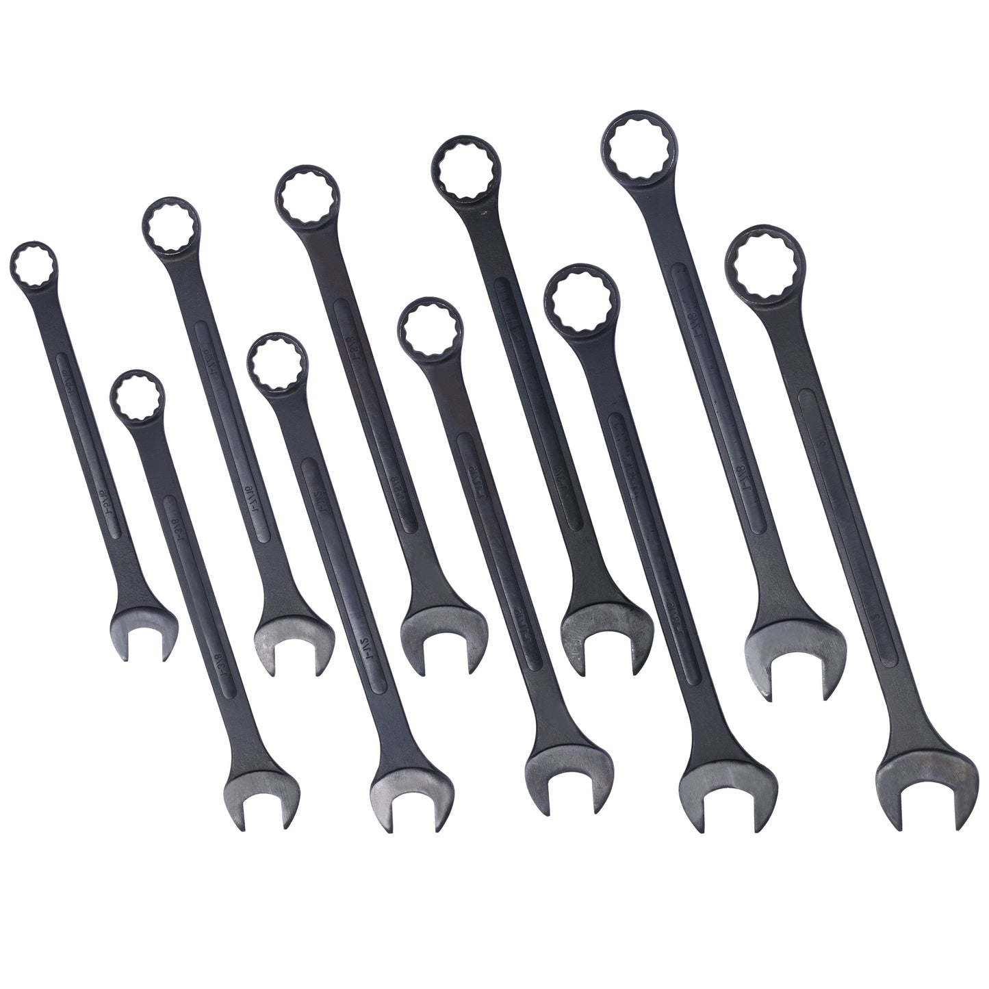 SAE Jumbo Combination Wrench Set Extra Large,10 PC SAE Black-Oxide Jumbo Combo Wrench Set  1-5/16' - 2' with pouch