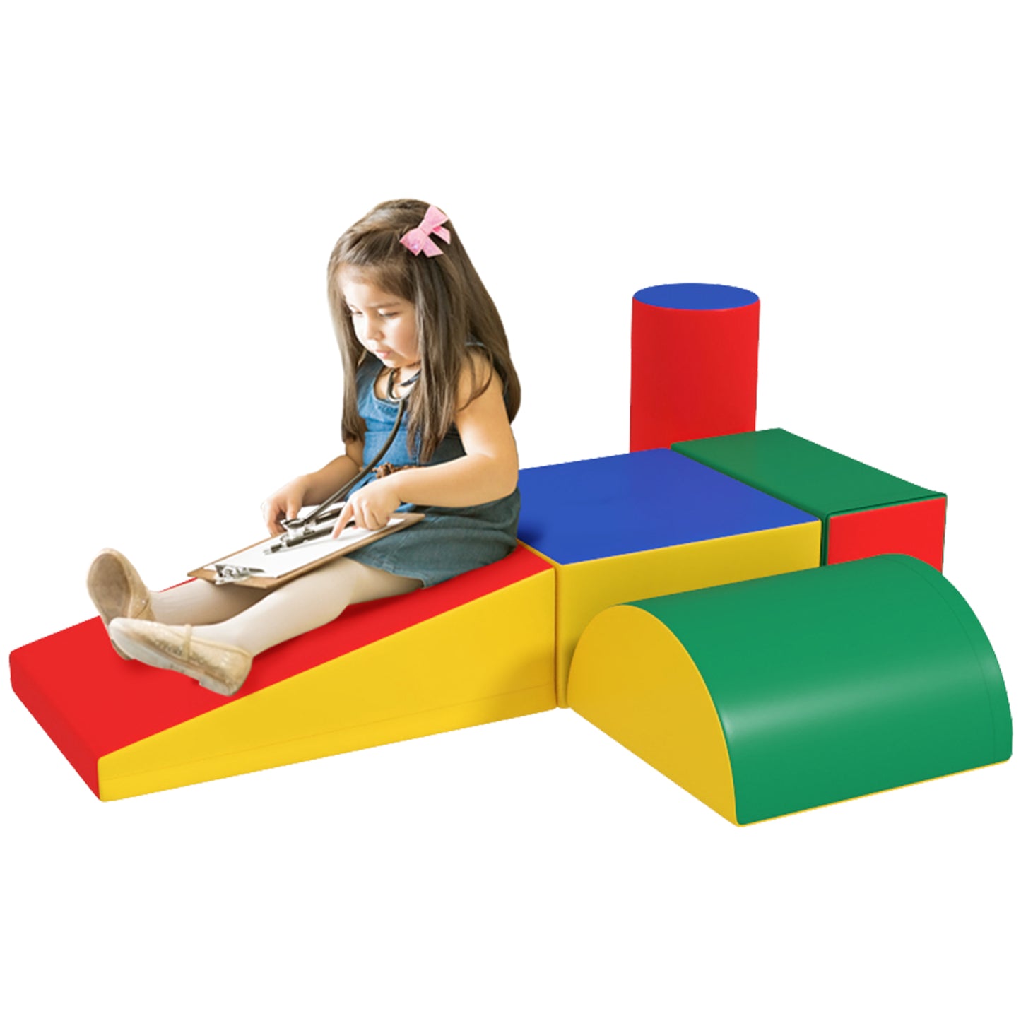 5 Piece Climb and Crawl Activity Play Set, Baby Soft Play Set, Foam Climbing Blocks for Toddlers, Kids Preschooler Indoor Play Equipment Assorted