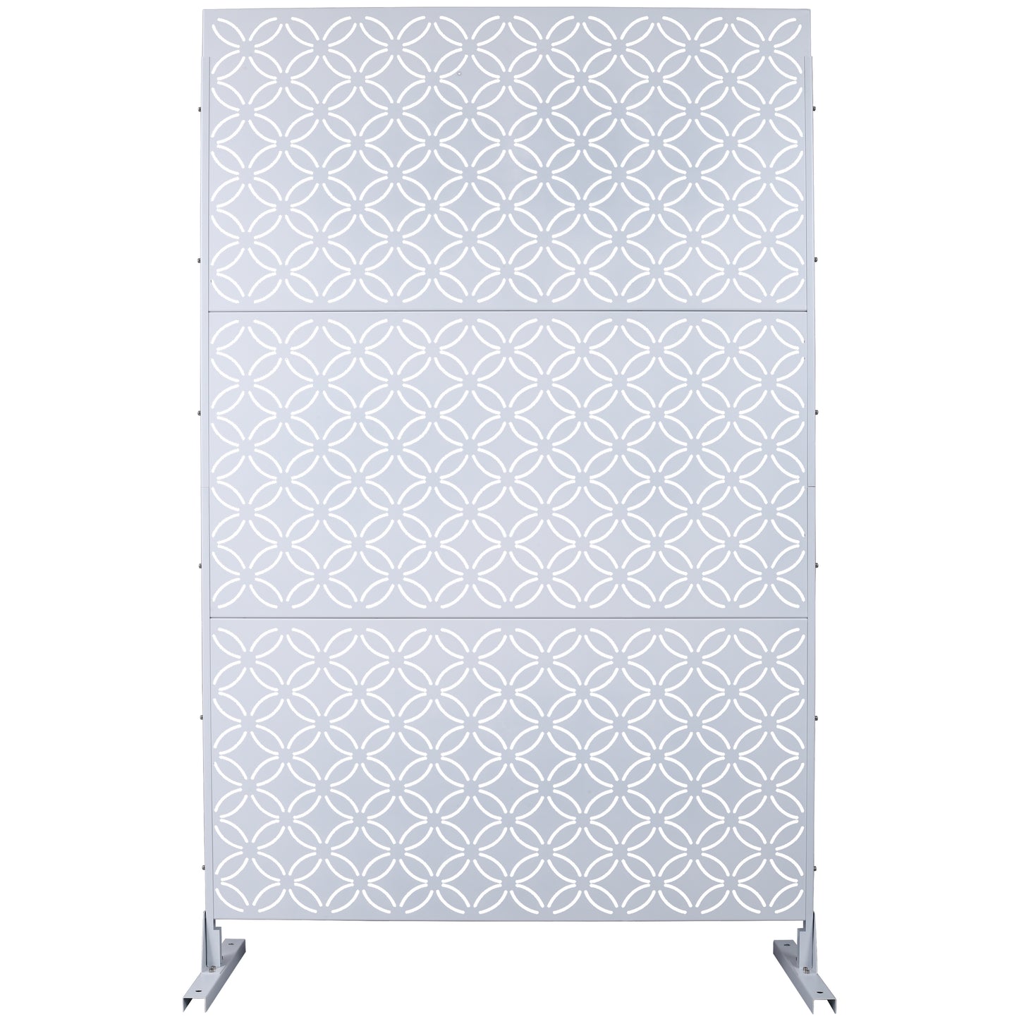 Outdoor & Indoor Privacy Screen Metal Privacy Screen 76' H×48' W, Freestanding Decorative Privacy Screen for Deck Balcony Patio, Privacy Fence Panels for Outside Lawn Garden PS107 WHITE