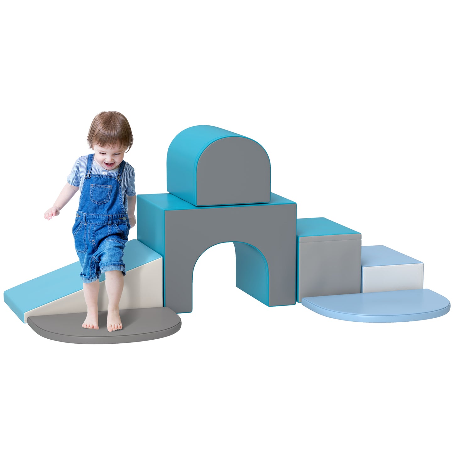 7-Piece Baby Soft Play Equipment, Toddler Crawling Climber for Creativity and Shape Discovery with Easy-to-Clean Surface, Climbing Toy for Toddlers, Comtemporary