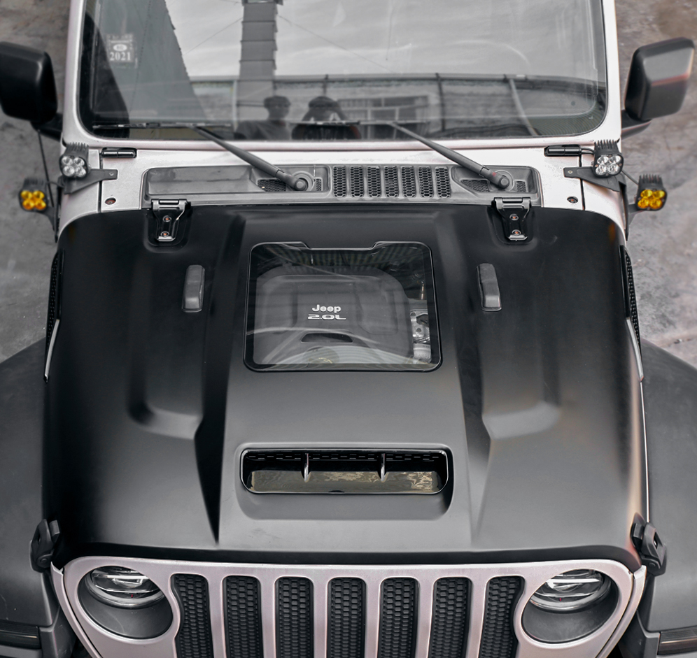 Heat Dispersion Steel Cowl Hood for 2018-2024 Jeep Wrangler Accessories JL JLU &  Gladiator JT Replacement Hood Vent (Not for Mojave&392 Model)
