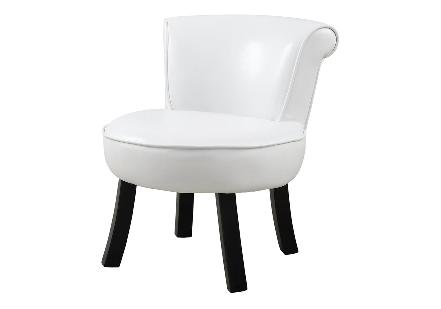 Juvenile Chair, Accent, Kids, Upholstered, White Leather Look, Contemporary, Modern